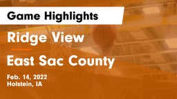 Ridge View  vs East Sac County  Game Highlights - Feb. 14, 2022