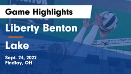 Liberty Benton  vs Lake  Game Highlights - Sept. 24, 2022