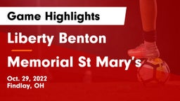 Liberty Benton  vs Memorial St Mary’s  Game Highlights - Oct. 29, 2022
