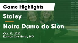 Staley  vs Notre Dame de Sion  Game Highlights - Oct. 17, 2020