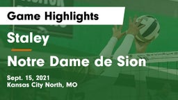Staley  vs Notre Dame de Sion  Game Highlights - Sept. 15, 2021