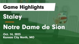 Staley  vs Notre Dame de Sion  Game Highlights - Oct. 14, 2023