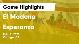 El Modena  vs Esperanza  Game Highlights - Feb. 2, 2023