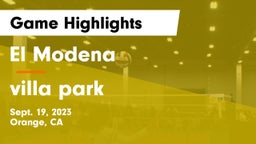 El Modena  vs villa park Game Highlights - Sept. 19, 2023