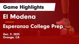 El Modena  vs Esperanza College Prep Game Highlights - Dec. 9, 2023