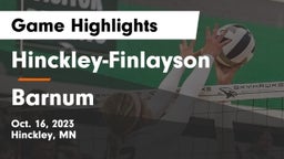 Hinckley-Finlayson  vs Barnum  Game Highlights - Oct. 16, 2023