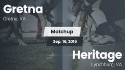 Matchup: Gretna  vs. Heritage  2016