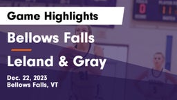 Bellows Falls  vs Leland & Gray  Game Highlights - Dec. 22, 2023