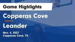 Copperas Cove  vs Leander  Game Highlights - Nov. 4, 2022