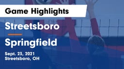 Streetsboro  vs Springfield  Game Highlights - Sept. 23, 2021