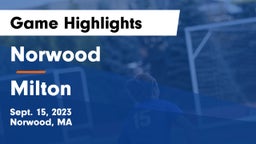 Norwood  vs Milton  Game Highlights - Sept. 15, 2023