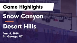 Snow Canyon  vs Desert Hills  Game Highlights - Jan. 4, 2018