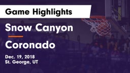 Snow Canyon  vs Coronado  Game Highlights - Dec. 19, 2018