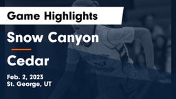 Snow Canyon  vs Cedar  Game Highlights - Feb. 2, 2023
