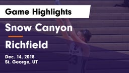 Snow Canyon  vs Richfield  Game Highlights - Dec. 14, 2018