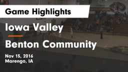 Iowa Valley  vs Benton Community Game Highlights - Nov 15, 2016