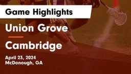Union Grove  vs Cambridge  Game Highlights - April 23, 2024