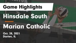 Hinsdale South  vs Marian Catholic  Game Highlights - Oct. 28, 2021