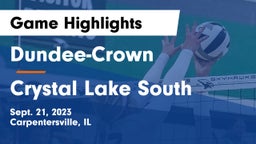 Dundee-Crown  vs Crystal Lake South  Game Highlights - Sept. 21, 2023