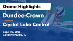 Dundee-Crown  vs Crystal Lake Central  Game Highlights - Sept. 28, 2023