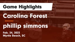 Carolina Forest  vs phillip simmons Game Highlights - Feb. 24, 2023