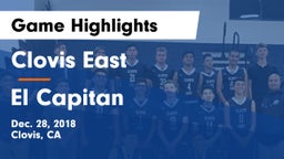 Clovis East  vs El Capitan  Game Highlights - Dec. 28, 2018