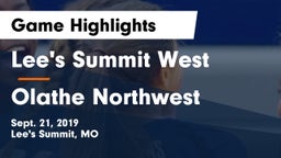 Lee's Summit West  vs Olathe Northwest  Game Highlights - Sept. 21, 2019