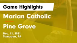 Marian Catholic  vs Pine Grove  Game Highlights - Dec. 11, 2021