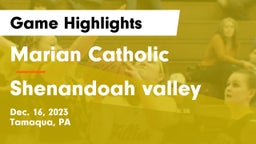 Marian Catholic  vs Shenandoah valley Game Highlights - Dec. 16, 2023