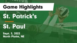 St. Patrick's  vs St. Paul  Game Highlights - Sept. 3, 2022
