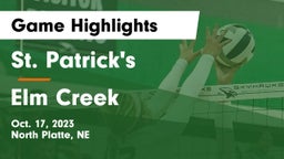 St. Patrick's  vs Elm Creek  Game Highlights - Oct. 17, 2023