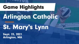 Arlington Catholic  vs St. Mary's Lynn Game Highlights - Sept. 23, 2021