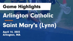 Arlington Catholic  vs Saint Mary's (Lynn) Game Highlights - April 14, 2023