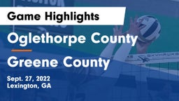 Oglethorpe County  vs Greene County  Game Highlights - Sept. 27, 2022