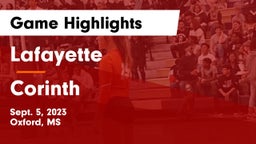 Lafayette  vs Corinth  Game Highlights - Sept. 5, 2023
