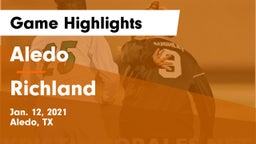 Aledo  vs Richland  Game Highlights - Jan. 12, 2021