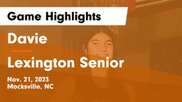 Davie  vs Lexington Senior  Game Highlights - Nov. 21, 2023