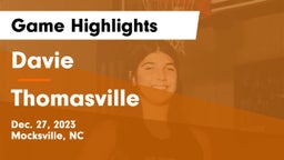 Davie  vs Thomasville  Game Highlights - Dec. 27, 2023