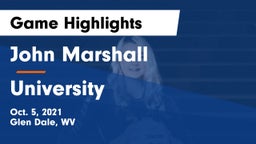 John Marshall  vs University  Game Highlights - Oct. 5, 2021