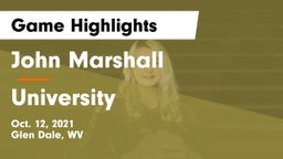 John Marshall  vs University  Game Highlights - Oct. 12, 2021