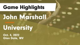 John Marshall  vs University  Game Highlights - Oct. 4, 2022