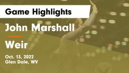 John Marshall  vs Weir  Game Highlights - Oct. 13, 2022