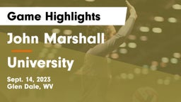 John Marshall  vs University  Game Highlights - Sept. 14, 2023
