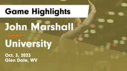 John Marshall  vs University  Game Highlights - Oct. 3, 2023