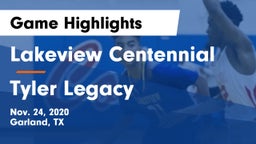 Lakeview Centennial  vs Tyler Legacy Game Highlights - Nov. 24, 2020