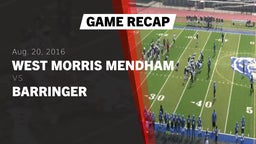 Recap: West Morris Mendham  vs. Barringer  2016