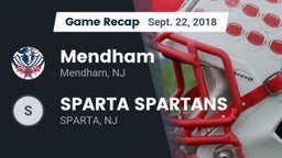 Recap: Mendham  vs. SPARTA SPARTANS 2018
