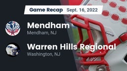 Recap: Mendham  vs. Warren Hills Regional  2022