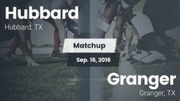 Matchup: Hubbard  vs. Granger  2016