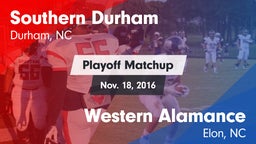 Matchup: Southern Durham vs. Western Alamance  2016